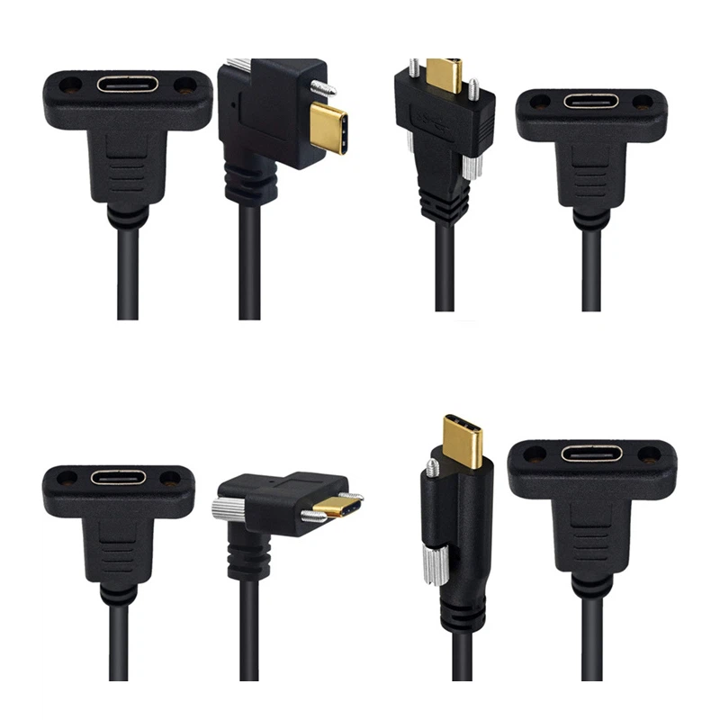 USB 3.1 Type C skjøtekabel med skruelås